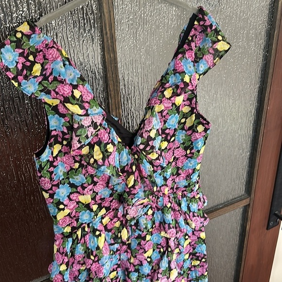 Amur EVITA Multicolor Floral Silk Chiffon Ruffle Maxi Dress Size 12 - Picture 11 of 14